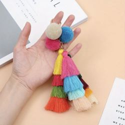 Brand New Fluffy Pom Poms Tassel Keychain, Keyring & Bag Pendant Decoration