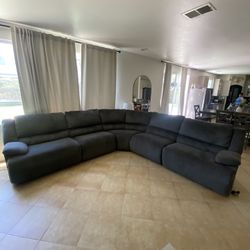 5pc Recliner Sectional Grey 