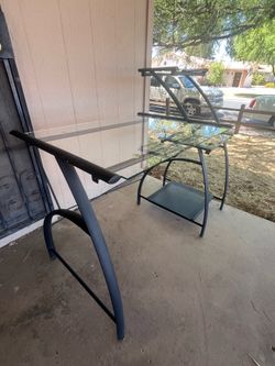 IKEA Multi-Level Glass Desk
