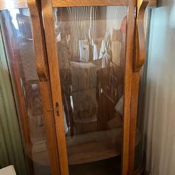 Tall Curio Cabinet Buffet Display Antique