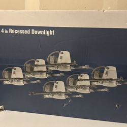 Recessed Down Light And 4” White Baffle Recessed Light Trim