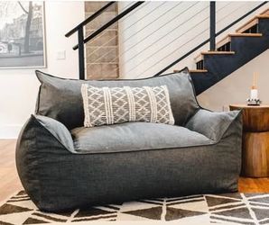 2 Big Joe Boneless Beanbag Loveseats