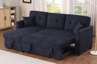 New! Dark Blue Sectional Sofa Bed, Sofabed, Sleeper Sofa, Sectional Sofa Bed With Pull-out Bed, Sofa, Couch, Sectionals 