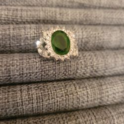 Man-made Emerald Ring Size 7