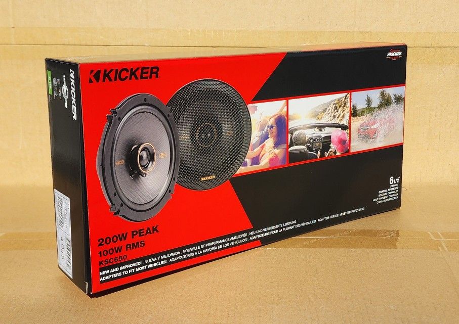 Kicker KSC650 KS Series Car Speakers Set 6 1/2" 2-Way Coaxial Speaker System 200 Watts 51KSC6504 🚨 Payment Options Available 🚨 No Credit Needed 🚨 