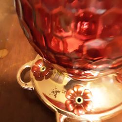 Red glass hummingbird Feeder