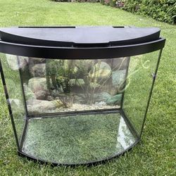Bow Front Aquarium Setup – Filter, LED, Extras – $90 OBO