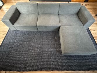 Floyd Form Modular Sectional Sofa - Three-Piece plus Ottoman — Gray Fabric