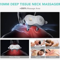 SKG H7 Neck Massager for Pain Relief Deep Tissue, Shiatsu Neck and Shoulder Massager 4D Electric Kneading Massager with Heating Relax