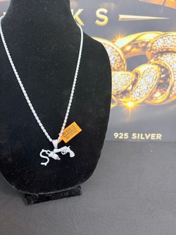 925 Silver Moissanite money ,power ,respect Necklace