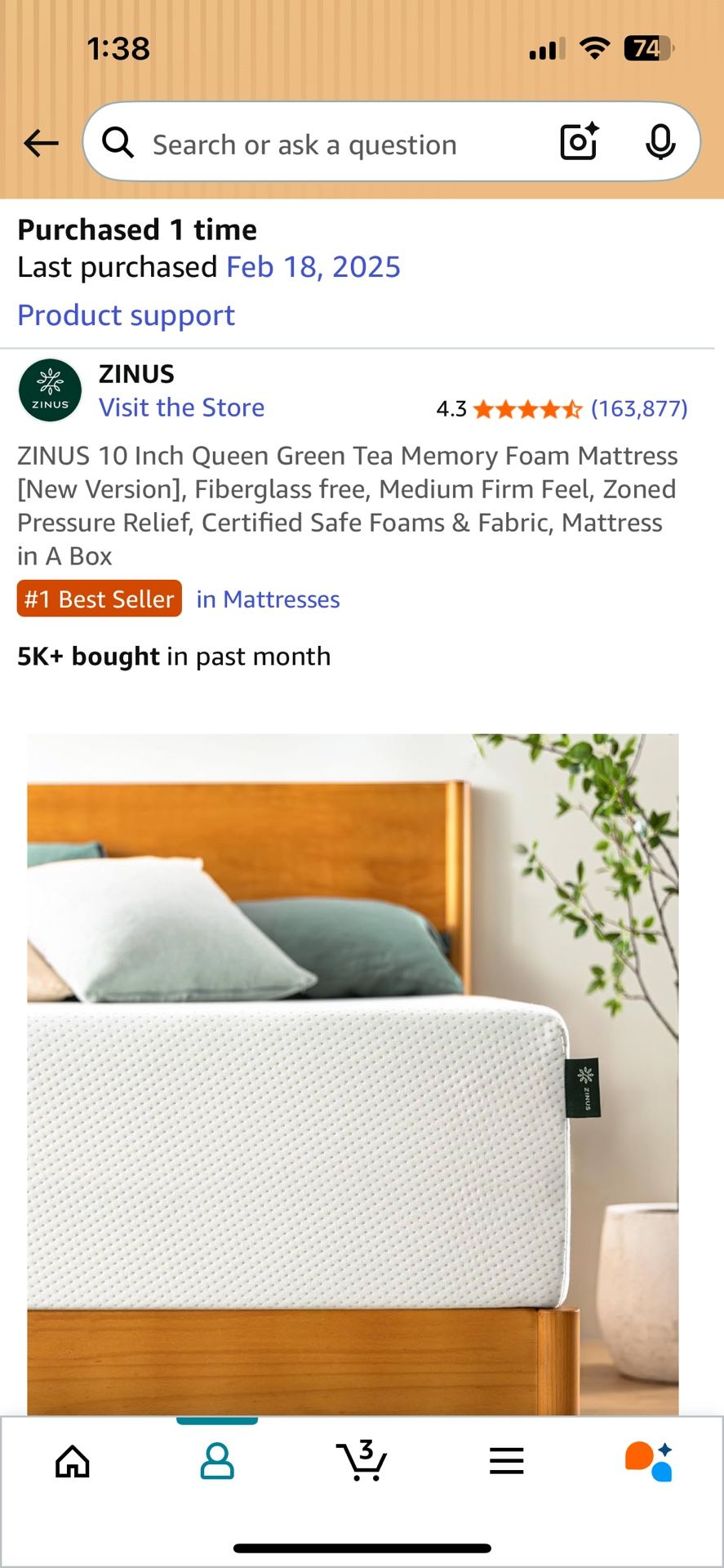 Queen Size Foam Mattress With Metal Frame