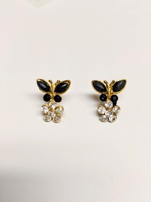 Cute Crystal Flower Butterfly Earrings