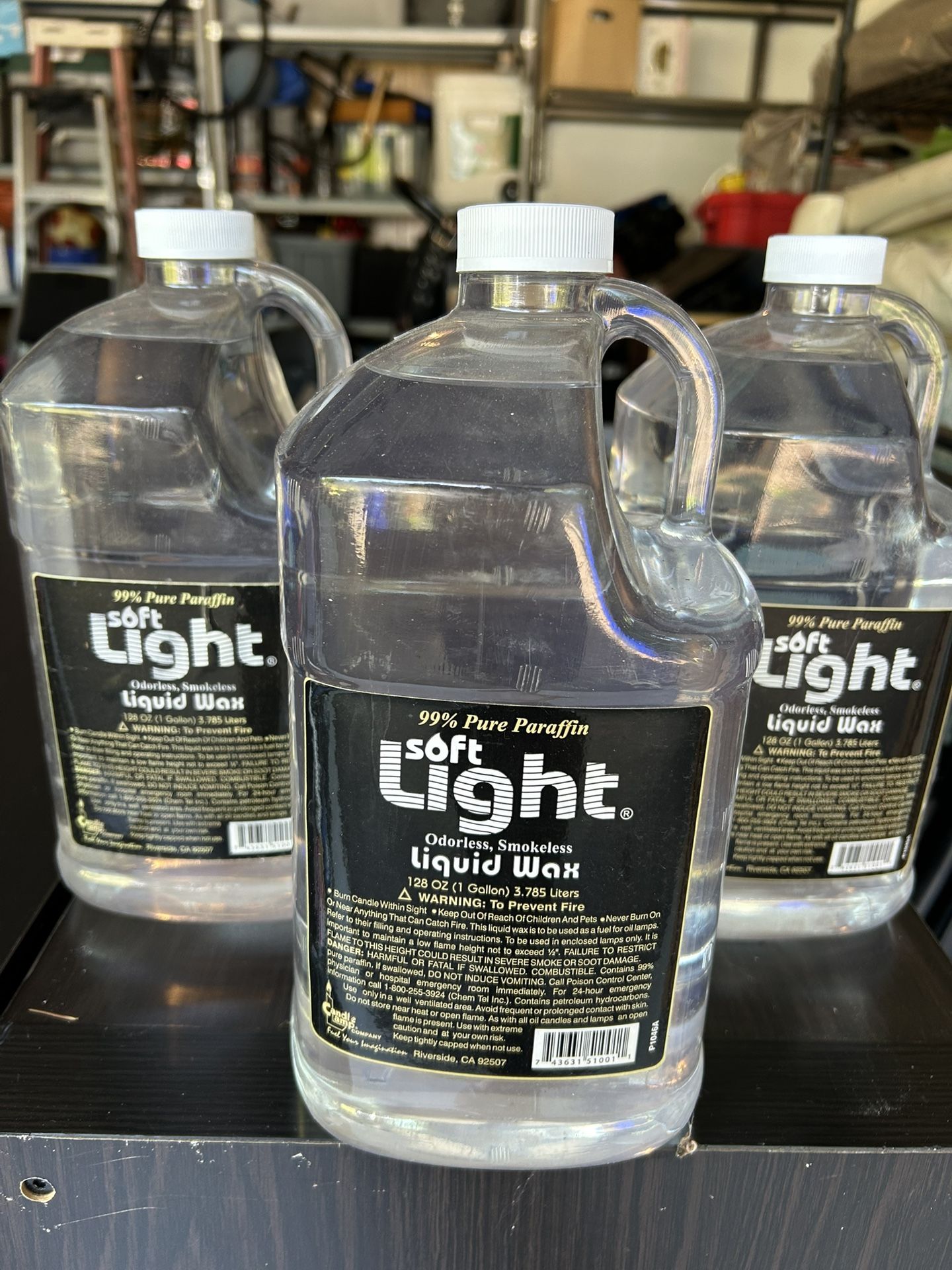 3 One-Gallon Containers of 99% Pure Paraffin