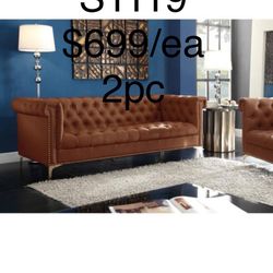 Couch or sofa (MacArthur Brown PU Leather brand new in BOX) FREE DELIVERY & ASSEMBLY