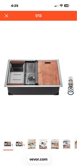 VEVOR 21 Farmhouse Kitchen Sink – Stainless Steel Workstation (New)