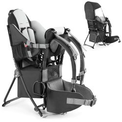 besrey Baby Backpack Carrier, Toddler Hiking Backpack with Safety 3-Height Seat, Adjustable Straps&Waist Belt, Foldable Frame Lightweight Large Capaci