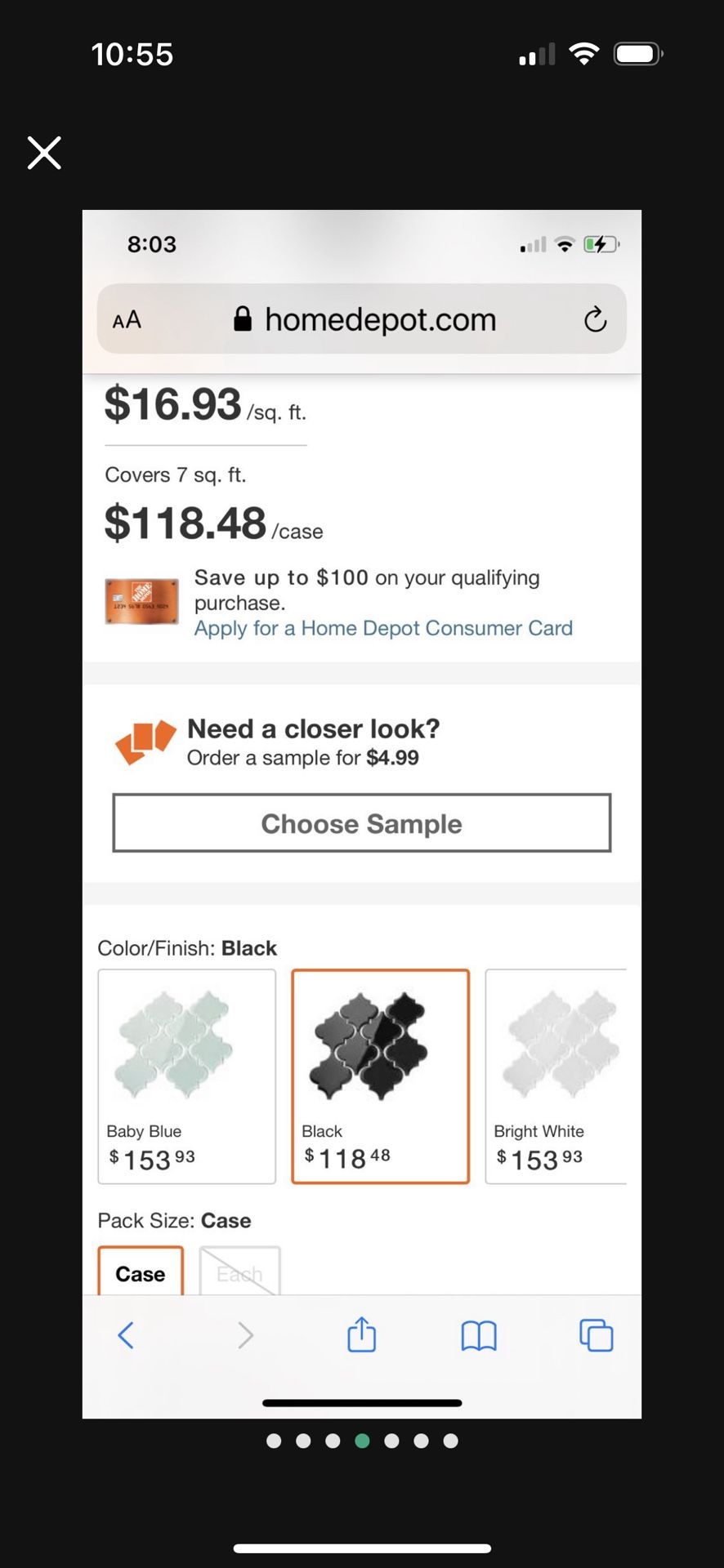 1CS 11 SHEETS ARABESQUE GLOSSY BKACK MOSAICS NEW Fragrance