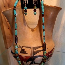 Custom Turquoise Necklace & Matching Earrings 