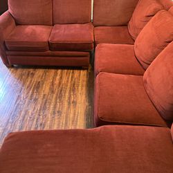 Red Sectional Used Couch (BEST OFFER TAKES IT) 