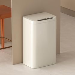 ELPHECO Stainless Steel Office Trash Can Motion Sensor Garbage Can Touchless Smart Trash Can Automatic Waste Bin for Kitchen, Office, Bathroom (Silver