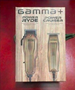 Gamma+ Power Cruiser Corded Trimmer (HCGPTCTS) + Power Ryde Corded Clipper (HCGPCRCS) Combo Set Barber