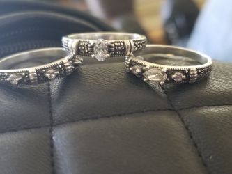 ♡PrIcE ReDuCeD♡ Judith Jack 3 Stacking Rings Sterling Silver