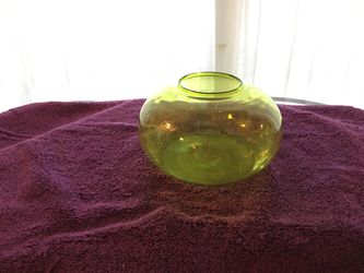 Lime green glass vase
