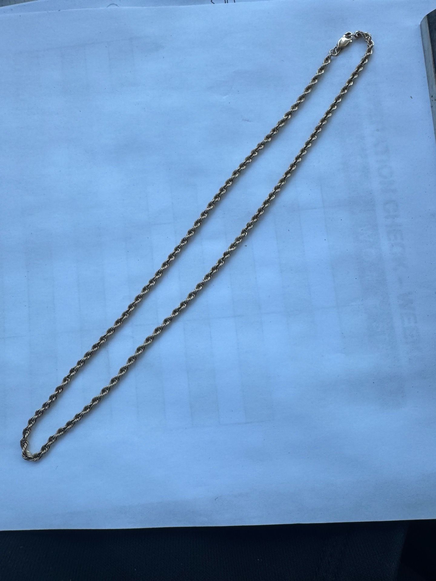 14kt solid gold rope necklace chain 14k Oro
