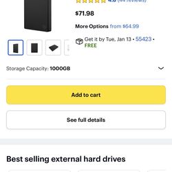 PS4 1TB Storage Drive 