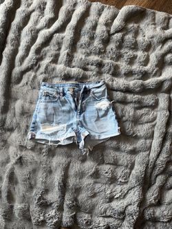 Size 00 American Eagle Outfitters Light Blue Distressed Denim Shorts