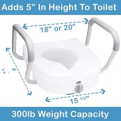 Carex E-Z Toilet seat Riser With Handles 