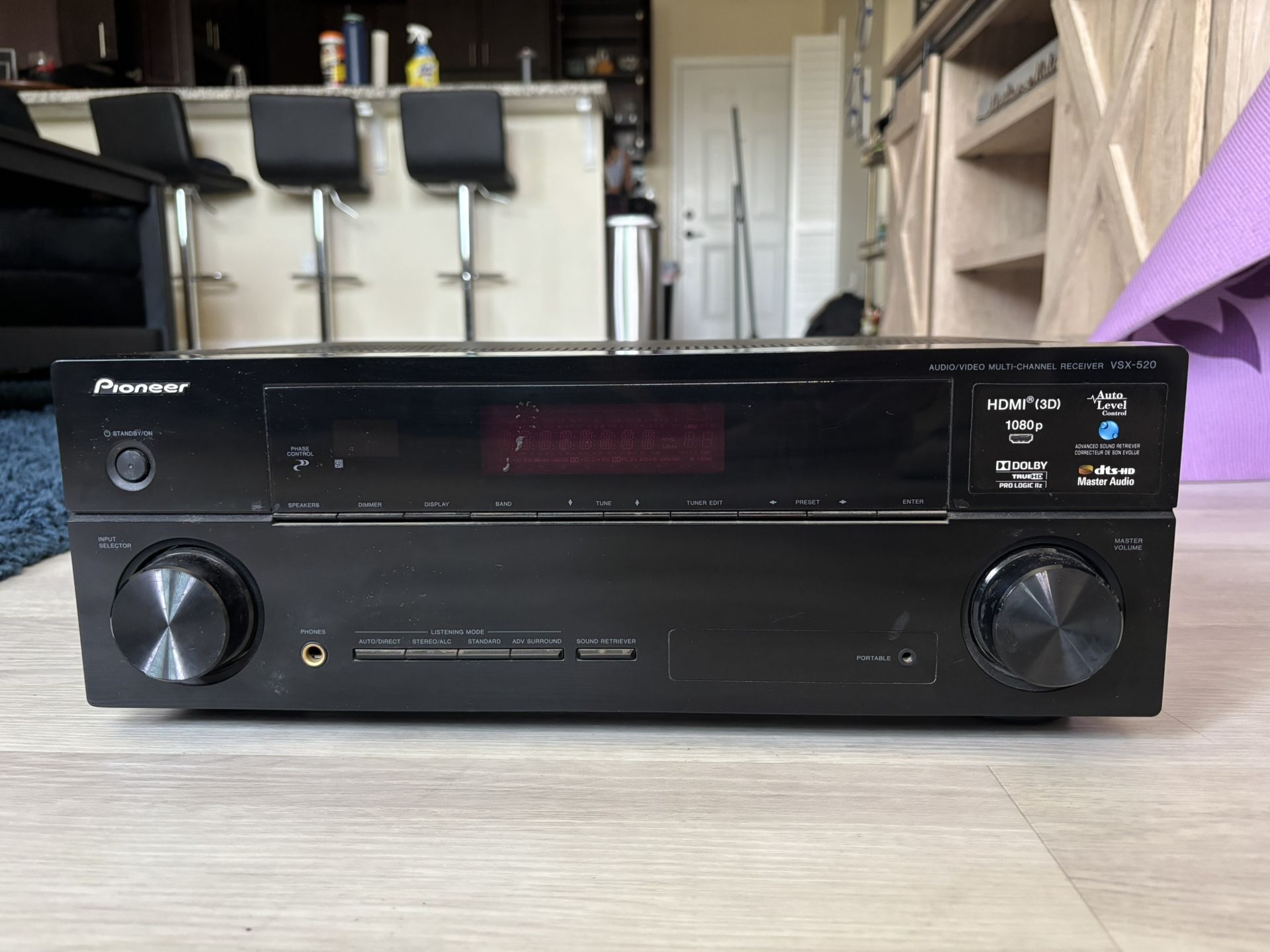 Pioneer VSX-520 5.1 Channel A/V Receiver Dolby True HD DTS-HD HDMI Pro Logic IIz