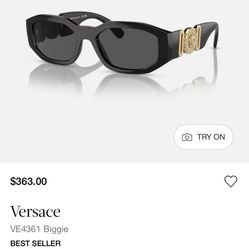 Versace Black Sunglasses VE4361 Biggie 100% Authentic