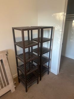 2 Tall Wood Shelves ($15 each)