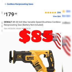 DeWalt Sawzall batteries and chargers also available