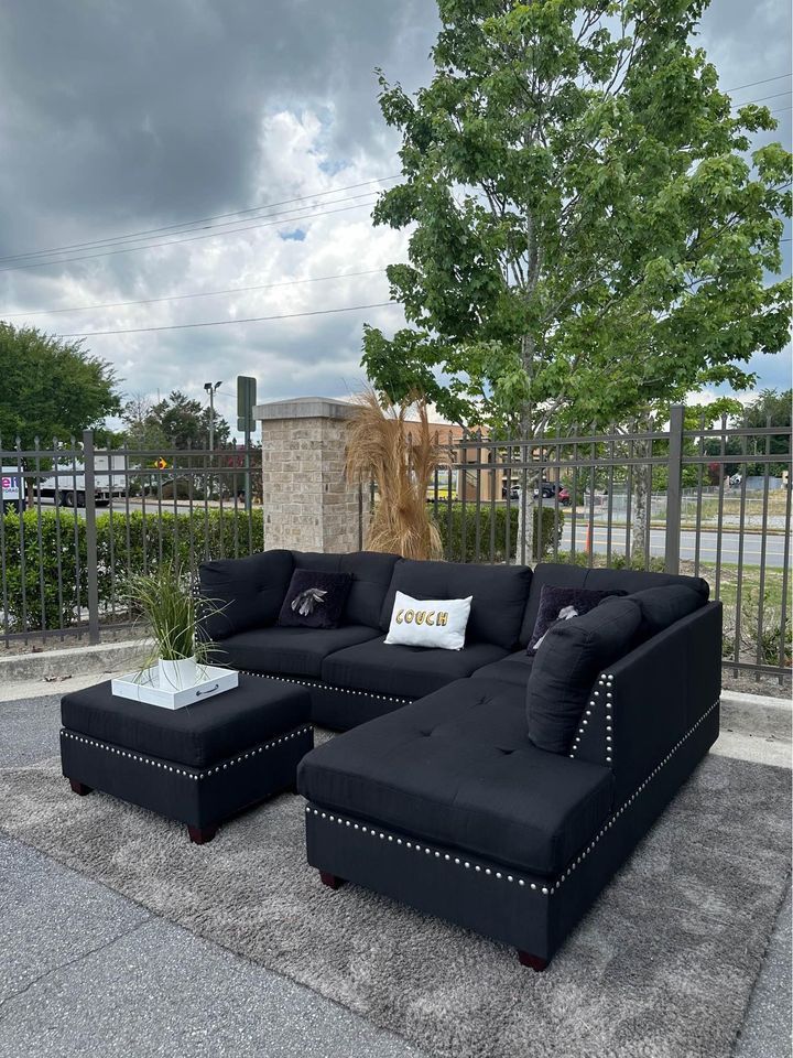 Brand New Black Sectional Sofa