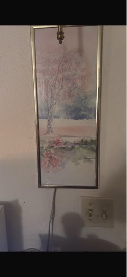 Framed Watercolor Landscape Painting