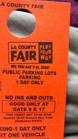 LA county fair parking pass
