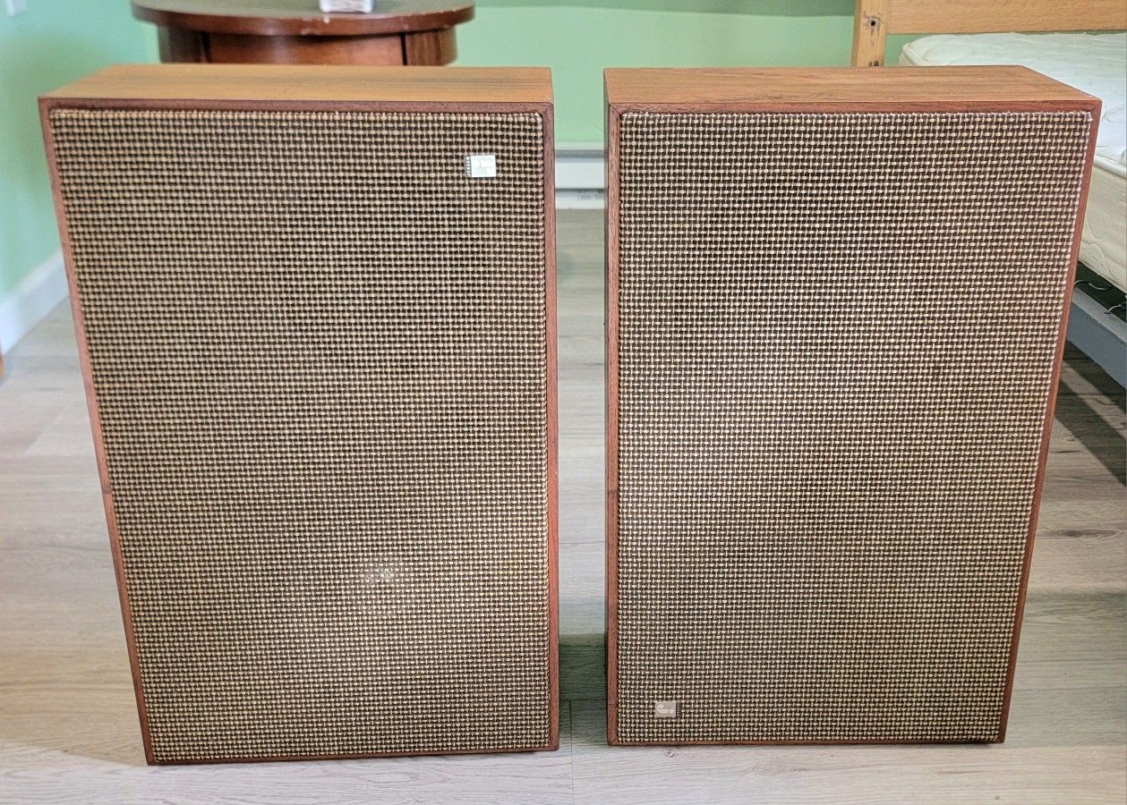 Pair Of 1960s Mid-Century Jensen TF-4 Slender Shelf 4-Way 5-Speaker Systems