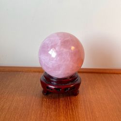 Rose Quartz Large Sphere Crystal With Stand