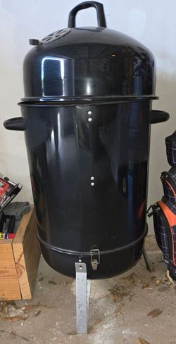 Black Vertical Charcoal Smoker Grill