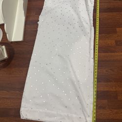 White blackout drapes with silver stars for baby/kids room - set of 2