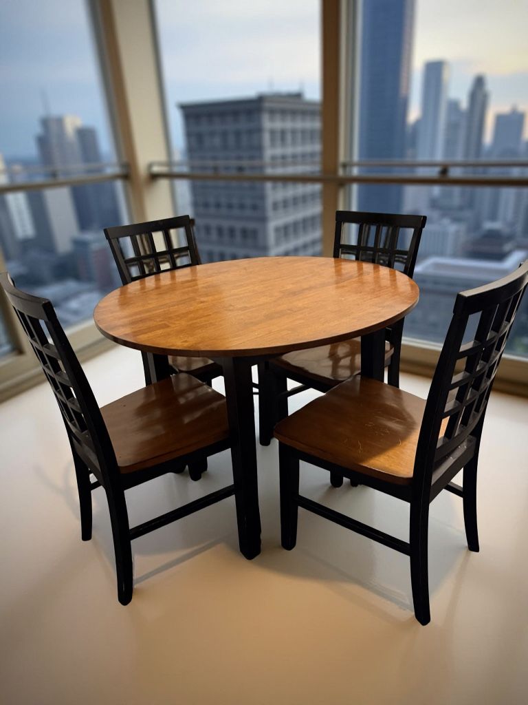 Wood Table and Chairs Set**