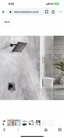 Matte Black Shower Faucet Set, Bathroom Rainfall Shower Trim Kit C23 chrome And Black And nickel