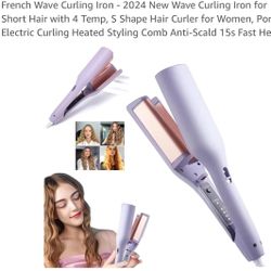 French Wave Hair Curling Iron, New