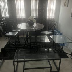 Dinette Table And Coffee Tables with 2 End Tables 
