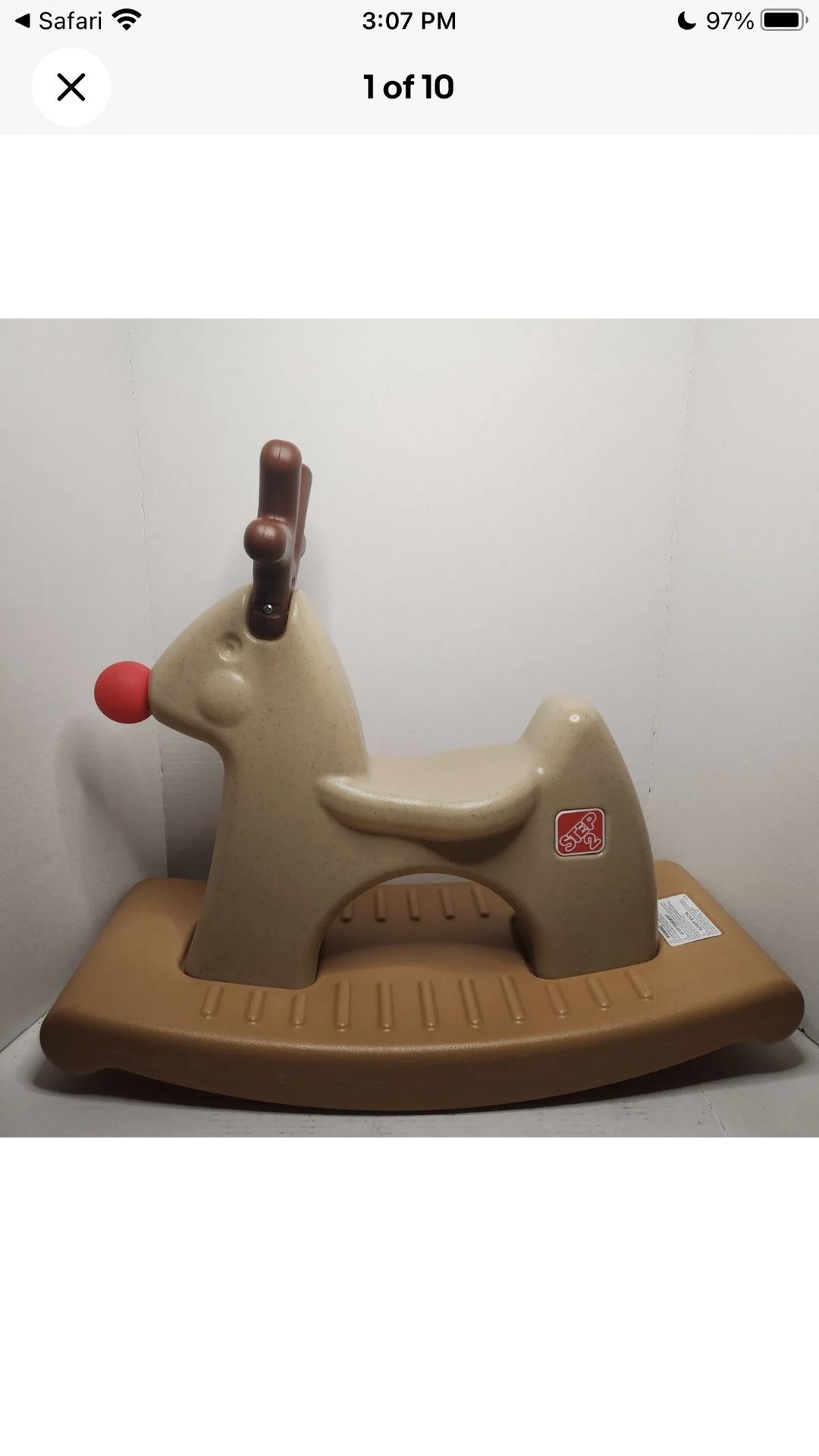 Step 2 4827 Rocking Rudolph Reindeer Toddler Child's Riding  Christmas Toy