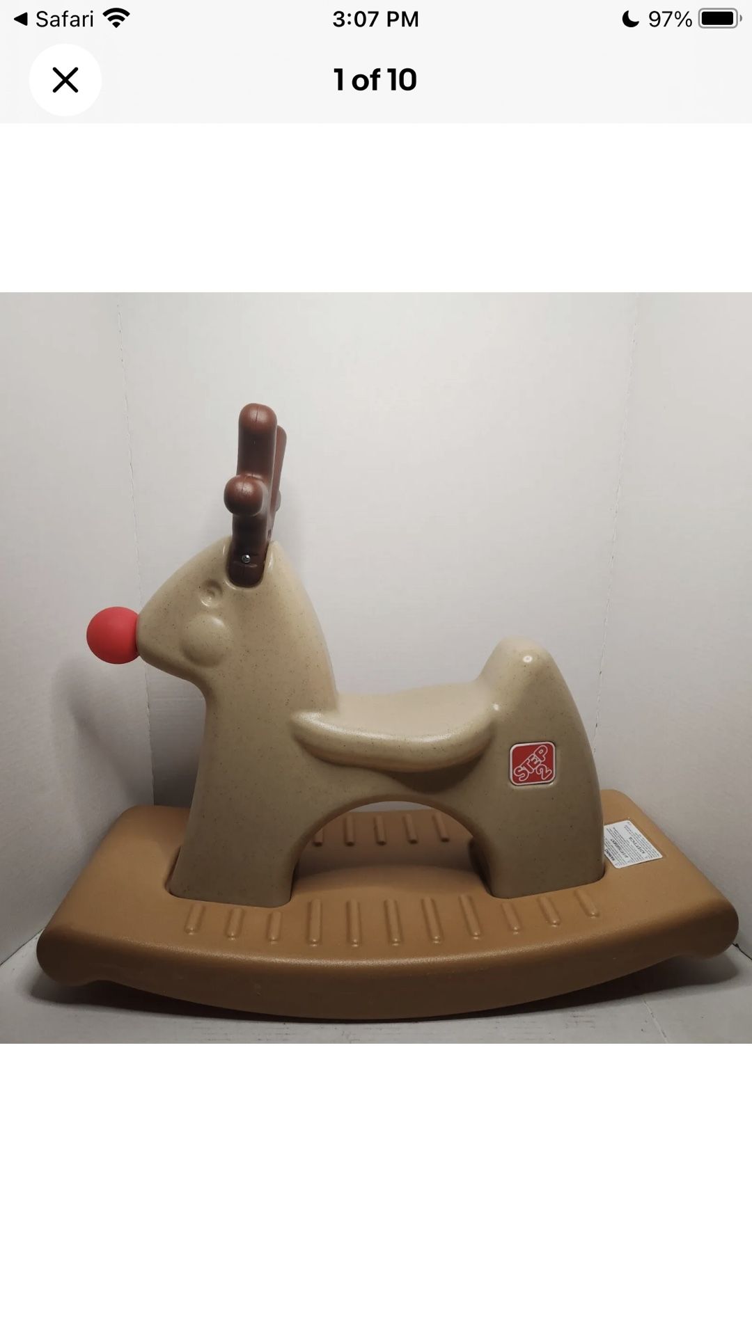 Step 2 4827 Rocking Rudolph Reindeer Toddler Child's Riding Christmas Toy