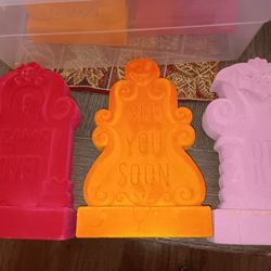 Set Of 9 Colorful Halloween Headstones 