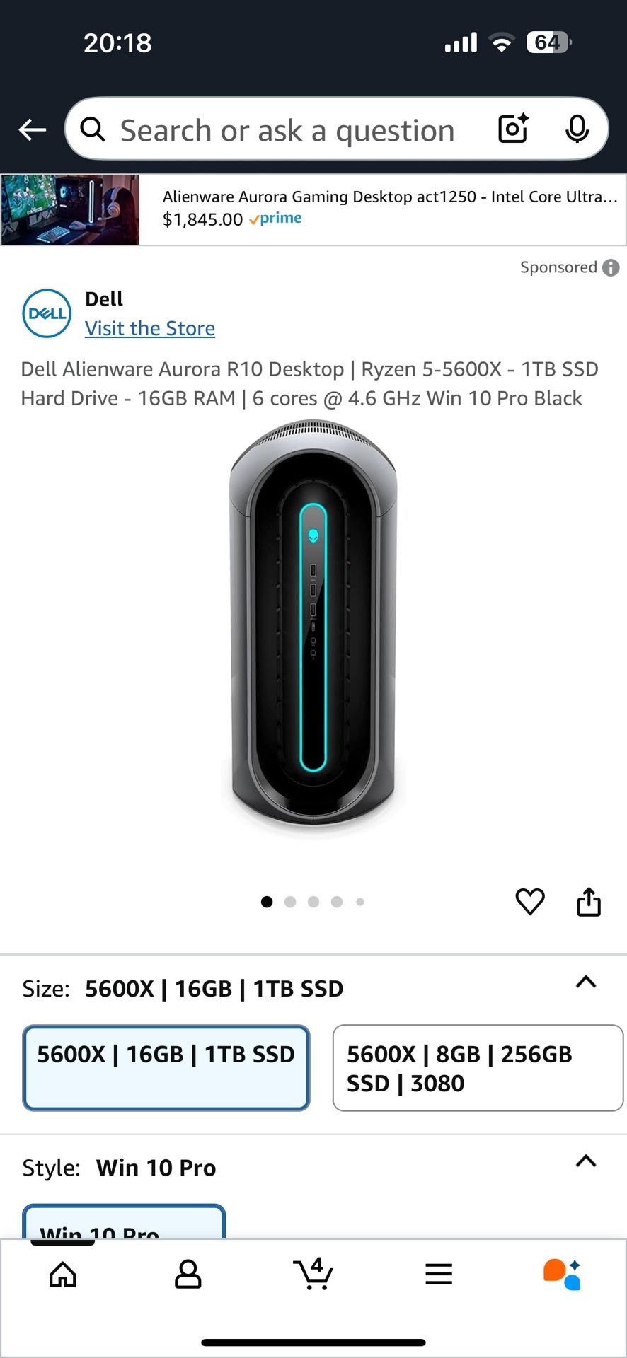 Alienware r10 3060ti desktop